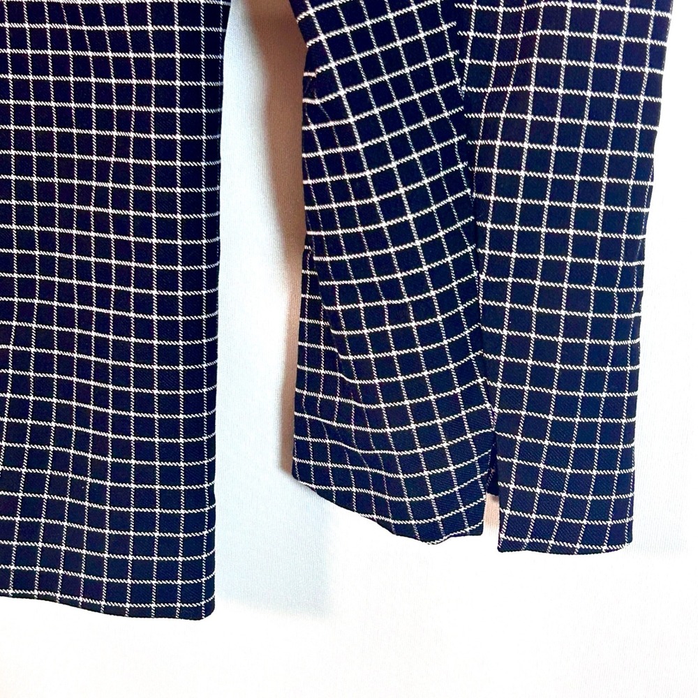 Anne Klein Blazer Jacket Women's Medium Navy Blue White Stretch 90s Office Siren - Picture 10 of 12